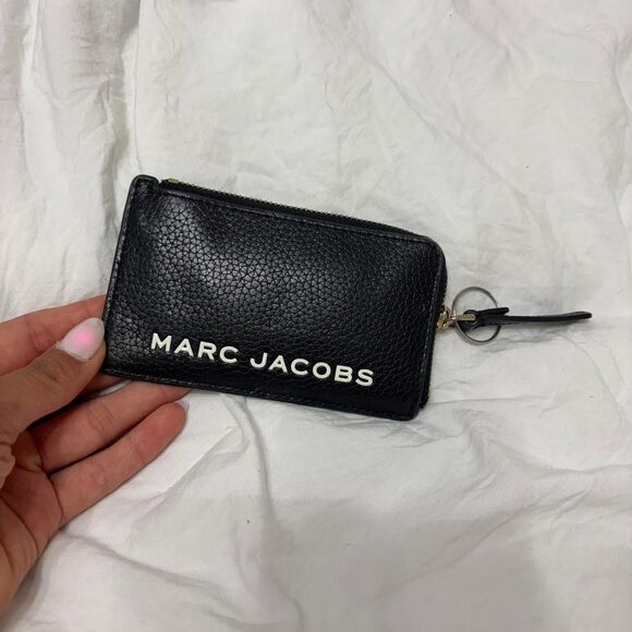 Marc Jacobs Handbags - MARC JACOBS Logo Mini Zip Keychain Cardholder Coin Purse Women's Black Wallet